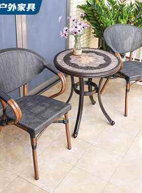 座户外铸铝桌椅简约庭院花UOR阳台家别墅露天用防水防晒园网红椅