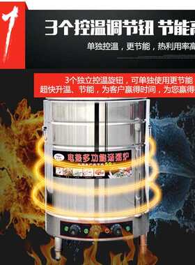 新款直销电热不粘底汤粥炉燃气商用煮豆浆桶煮面炉商用煮水饺炉汤