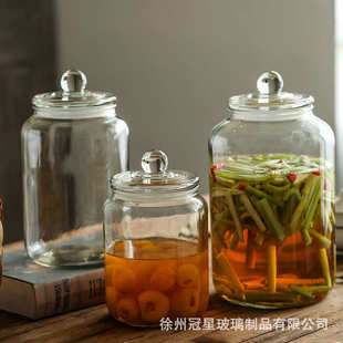 大容量玻璃密封罐泡菜坛子加厚家用泡酒腌菜酱菜储存罐厂家批发