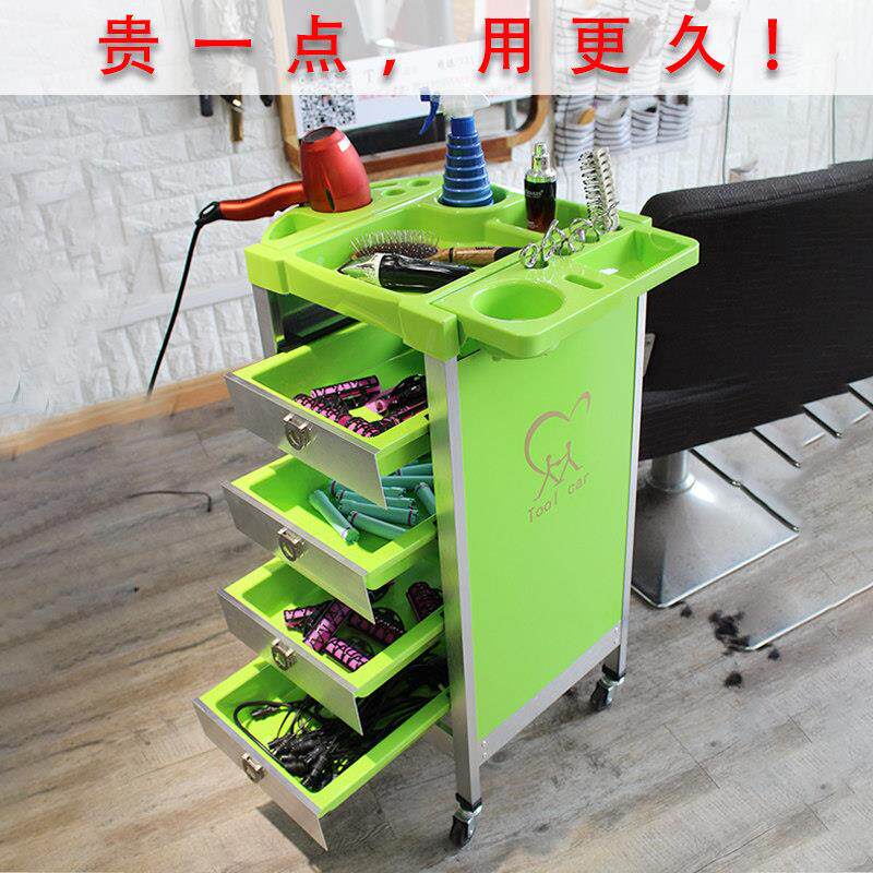 美发推车工具车 简约黑色美发置物架 可移动美发工具推车