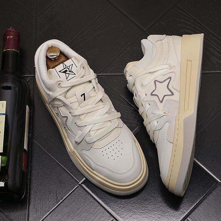 Trendsetters！时尚百搭丨潮流低帮板鞋系带韩版日常圆头休闲鞋