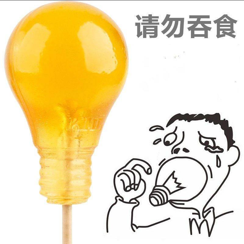 水果味棒棒糖1:1灯泡棒棒糖手工灯泡糖糖果整蛊零食实心水果味