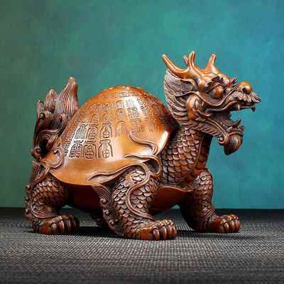 铜《福万寿紫龟》百家电居龙头龟办公室视柜TXX紫铜摆件