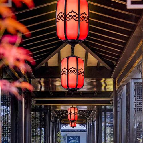 新中式吊灯户别TXQY310外防水六庭院灯花园走大廊室外门口角墅凉