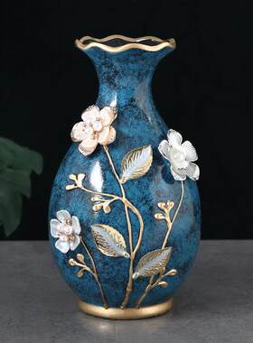 干花装饰摆件餐桌陶瓷小花瓶客厅插花电视柜家居饰品北欧创意简约