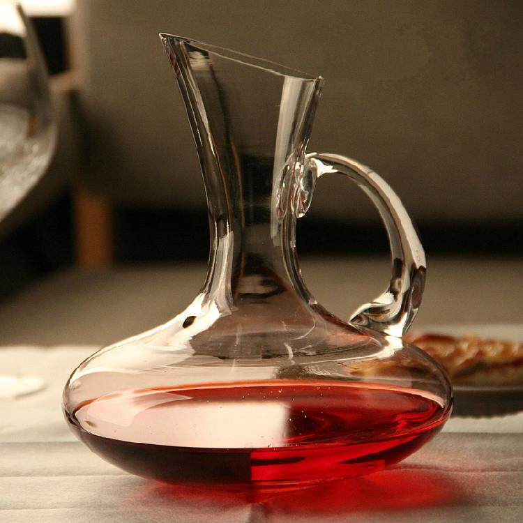 正品醒酒器把红酒带盛酒器倒酒器璃醒酒器斜口酒壶玻分燥酒器酒具