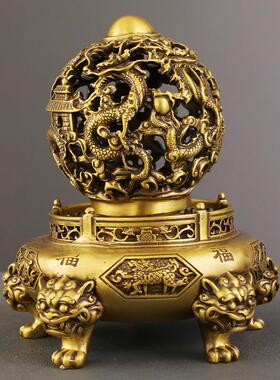 龙来运转摆件工艺时品香炉客厅玄关桌面PAS铜装饰品全店办公室铺