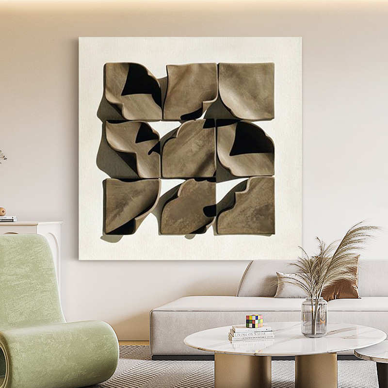 纯手绘油画《时光旅人》现代立体客厅手工装饰画玄关餐厅挂画