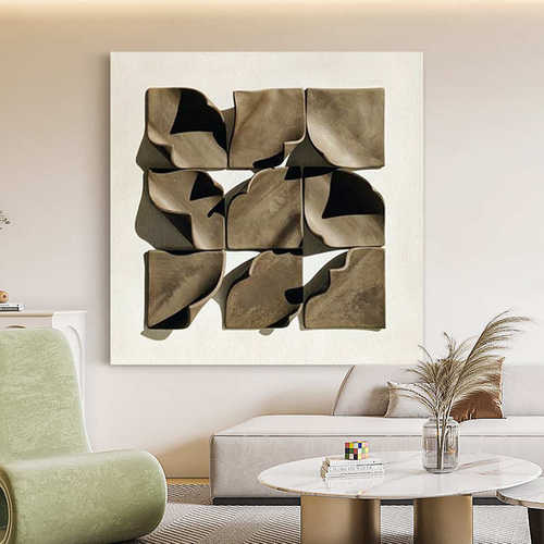 纯手绘油画《时光旅人》现代立体客厅手工装饰画玄关餐厅挂画