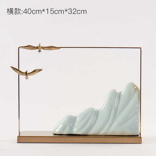 软摆件太湖石茶室假山装禅意新1vpk中式装饰品酒店玄关客厅博古架