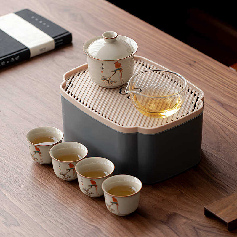 草木灰功夫茶具便携快客杯一壶四杯茶盘陶瓷旅行茶具套装定制LOGO,餐饮具,旅行茶具,淘宝优惠券,粉丝福利购,淘宝优惠卷