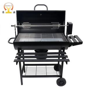 大型油桶烧烤炉户外庭院户外木炭BBQ烧烤架带电动烤 家用美式