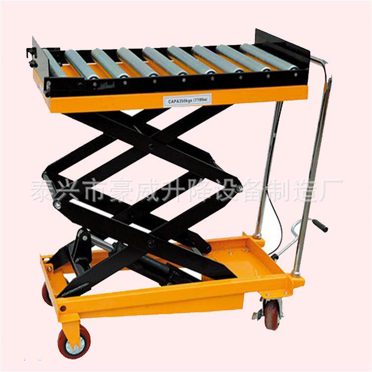 供应滚筒式剪叉式升降平台车平台式手拉车模具平台手推车