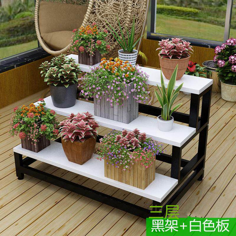 室内阳台梯形置物架铁艺花店花架多层多肉花盆阶梯式落地展示架