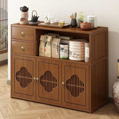 【7496人收藏】博古架非实木新中式茶水柜茶柜置物架沙发边几茶桌