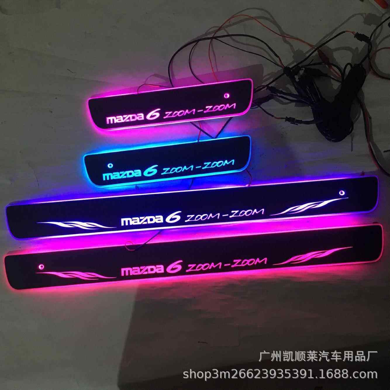 4片免破线适用于马自达6阿特兹流光动态迎宾踏板LED灯门槛条Mazda