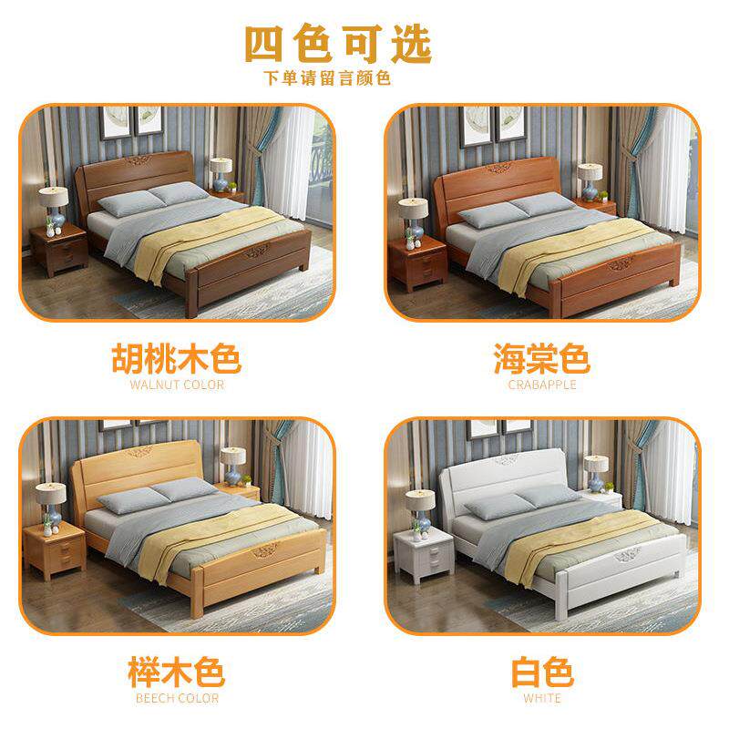 实木床1.2QMM米现代简.约双人床1儿.81.5简易租房床单人床135米童