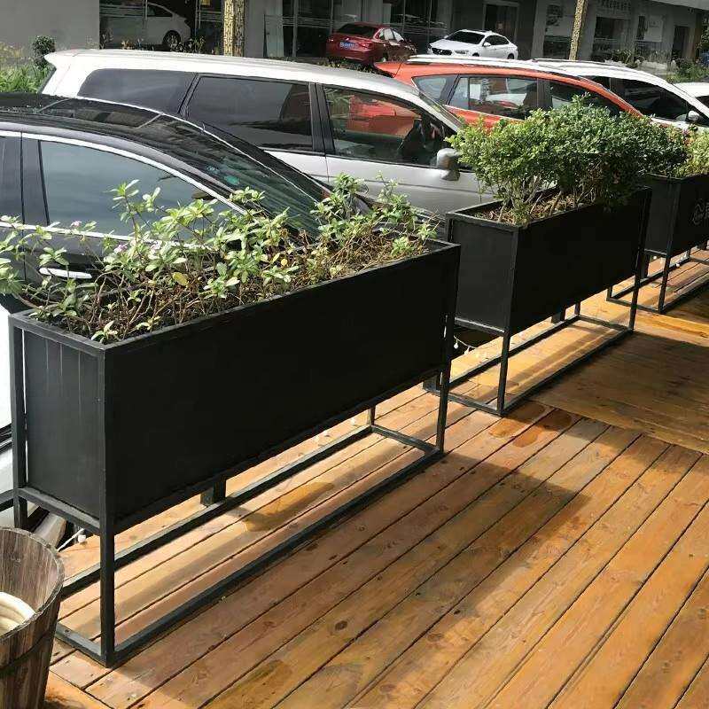 户外铁艺花箱庭院花架置物架围栏阳台室外花槽长方形栅栏隔断组合