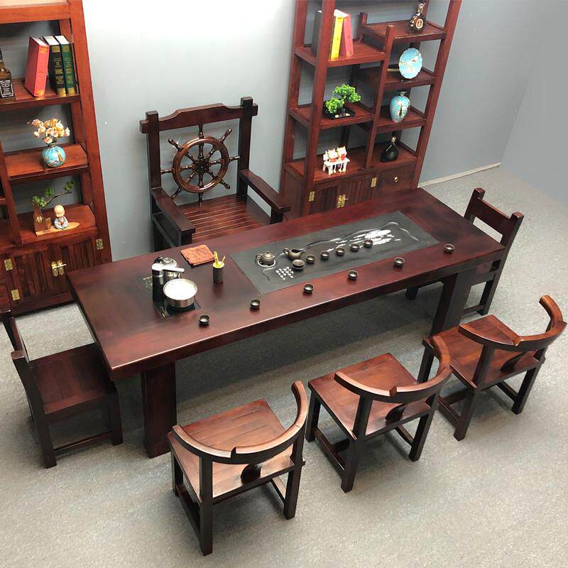 老船木茶桌椅组合功夫茶台实木茶桌茶具套组一体家用办公室大茶几
