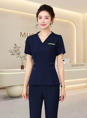 夏季美容院美容师工作服养生馆韩式皮肤管理月子会所推拿理疗师服