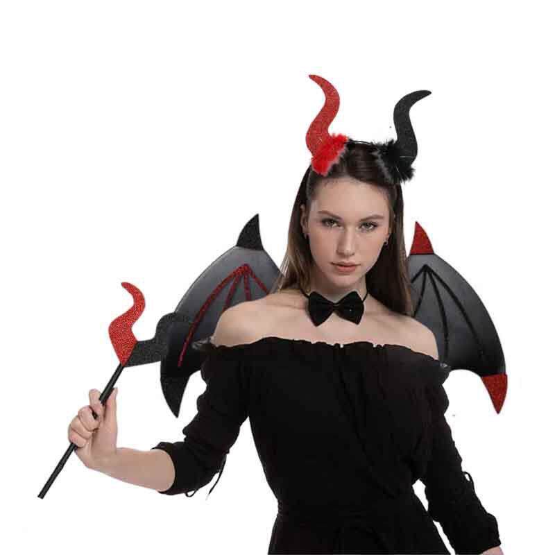Halloween Party COS Devil Wings Set万圣节化妆舞会恶魔翅膀套