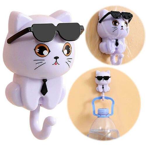 Creative Cartoon Cat Hook Adhesive Cute Cat Key Holder Cat