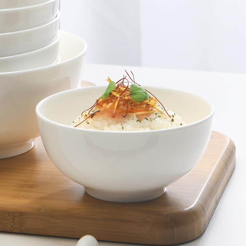 唐山骨瓷餐具米饭碗陶瓷碗饭碗家用白瓷碗5.5寸面 面碗无铅镉釉下