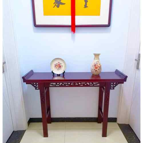 入口桌实木现代简约壁挂式窄条桌边桌家彷古新中国风条数财神祭桌