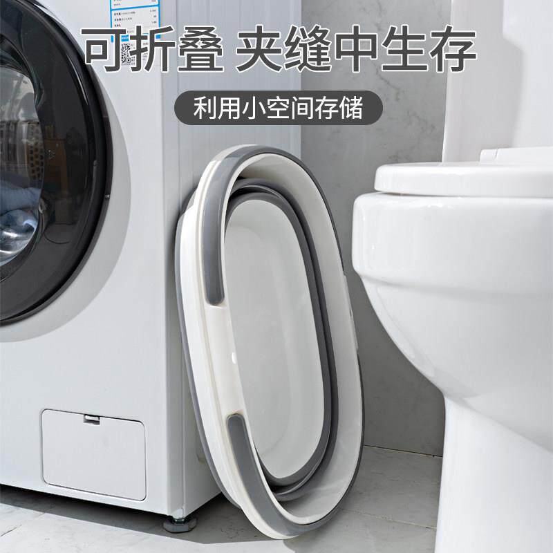 可大折叠水桶家用拖式把桶长方形大号户外用可携收纳桶容车量单桶