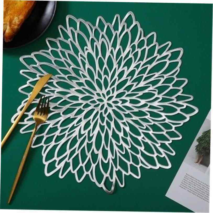 PVC placemat hibiscus flower table mat non-slip insulation