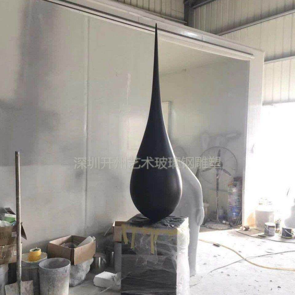 极简轻奢水滴雕塑抽象创意软装饰摆件大型商场酒店售楼处过道装置