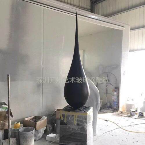 极简轻奢水滴雕塑抽象创意软装饰摆件大型商场酒店售楼处过道装置