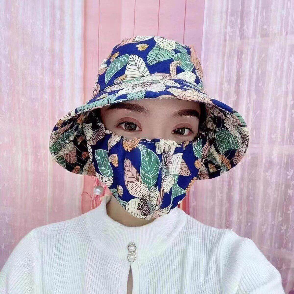新款帽子口罩一体遮阳防晒帽，妈妈款遮脸抗UV，遮阳防晒又好