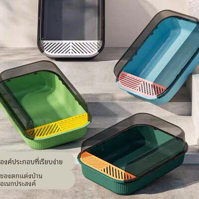 Household splash proof cat toilet oversized cat litter box