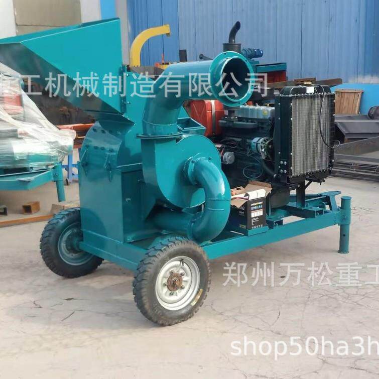 优惠出售木材移动竹子铝箔木块树枝破粉碎机柴油动力