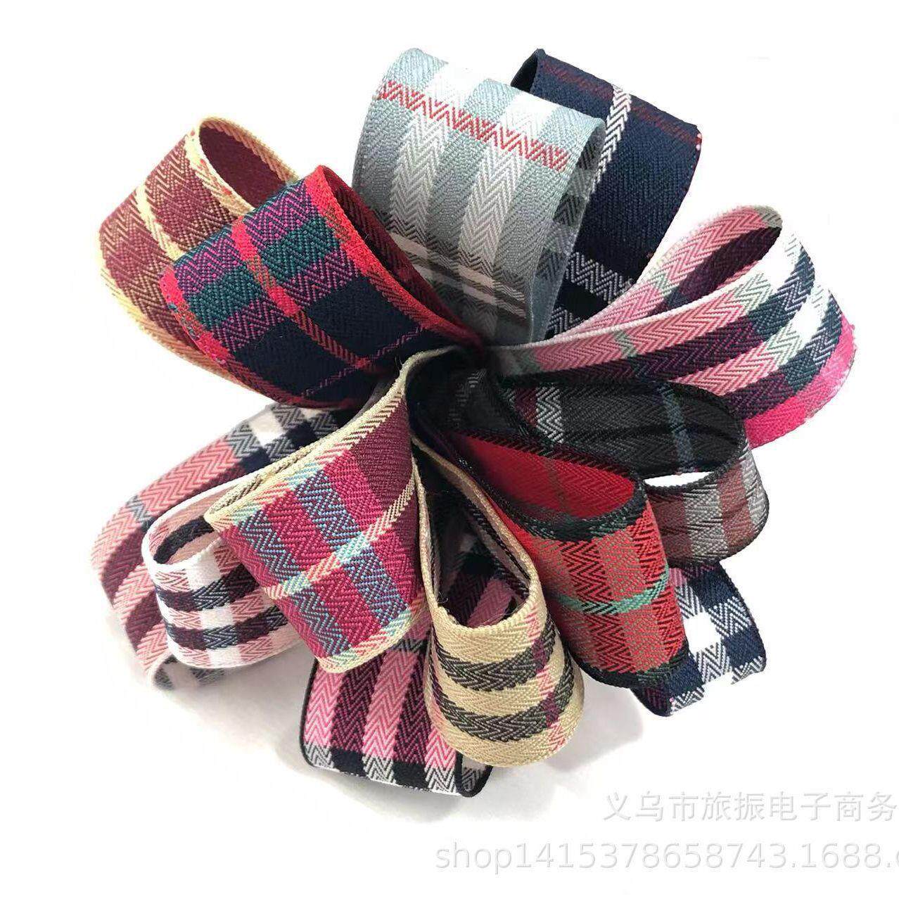 韩国织带 丝带大格子彩带蝴蝶结发饰材料花束包装服饰辅料