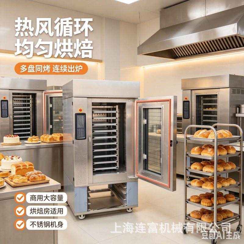 定制5 10 12 15盘热风旋转炉商用烤面包月饼法棒convection ovens