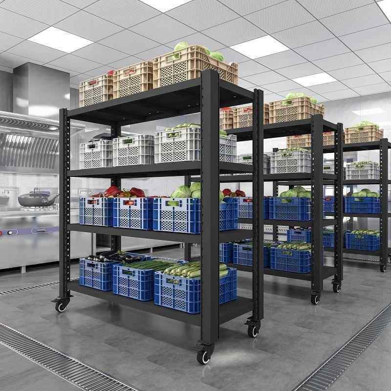 移动仓储货带轮子可加厚置物架多层可调节商多SON用功能推拉铁层