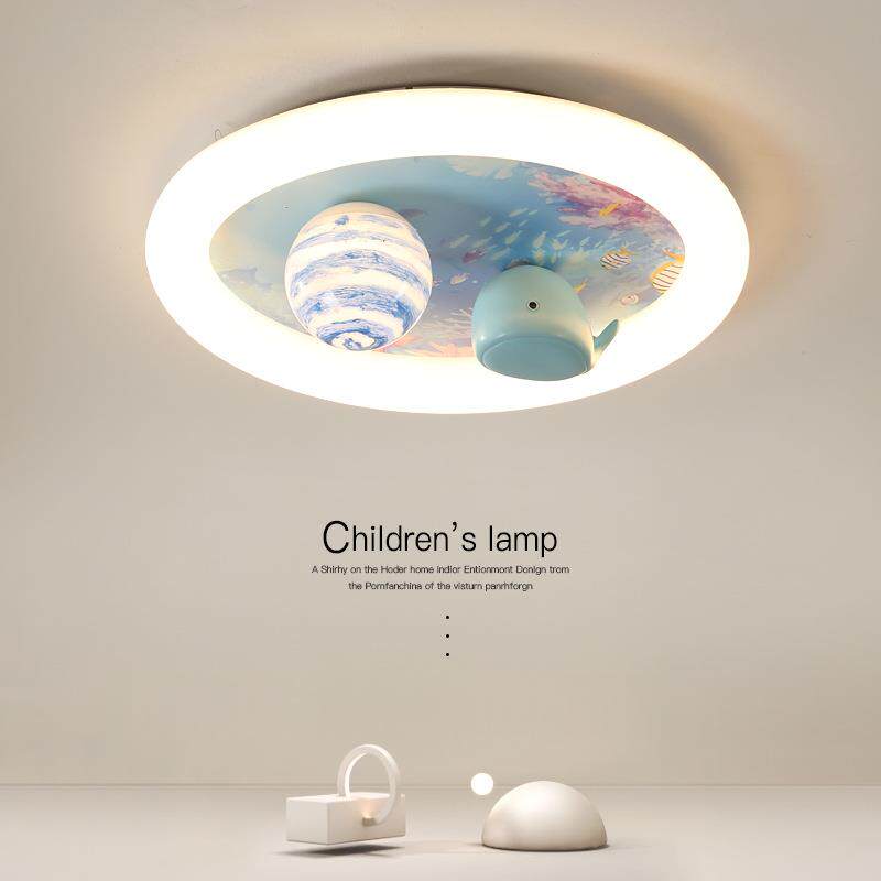 全光谱温馨led护眼公主房房间灯女孩卧室灯具儿童房吸顶灯独角兽