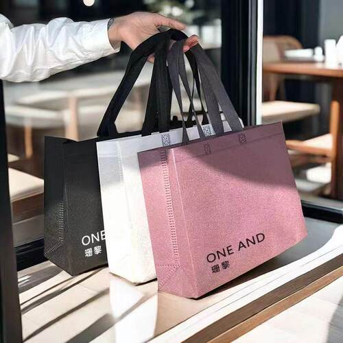 大容量纺手提袋定制服装店手无提袋无纺布袋高级感印loXTWg布o立