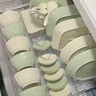 家用2025新款 奶油风碗碟餐具套装 高级感陶瓷碗筷乔迁新居碗盘组合