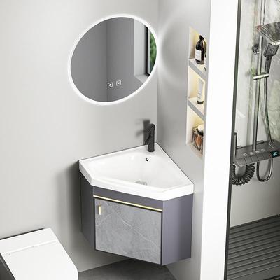 三角形洗脸盆柜组合转角挂墙式洗手盆小户型阳台陶瓷一体洗漱台池