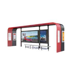 智能电子站牌巴士站台公交候车亭厂家仿古不锈钢新款灯箱滚动广告