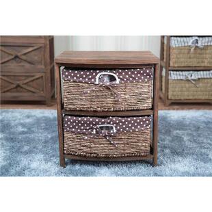 实斗柜FLZ床头柜卧室边柜抽屉柜储物柜复夹缝古床藤木编收