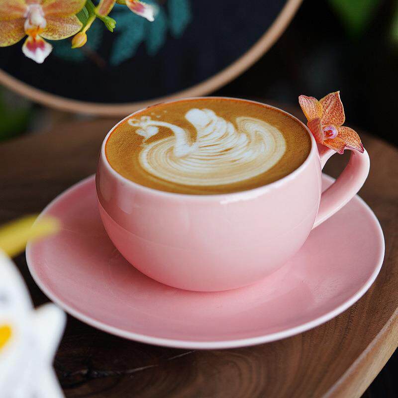咖啡杯250毫升蛋形杯拉花杯 陶瓷下午茶杯丸子杯蛋杯套装