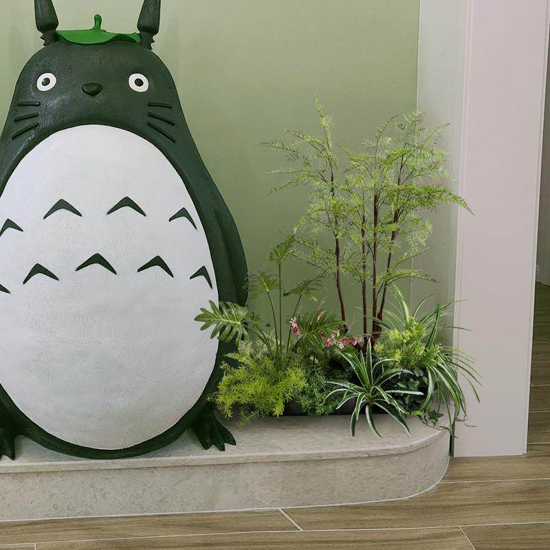 小型仿真绿植盆栽展柜橱窗角落花槽植物仿生造景摆件室内盆景软植