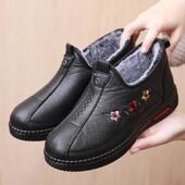 老女棉鞋 正品 老京布鞋 加绒加厚保暖中年妈妈鞋 平底北滑奶奶棉 冬季