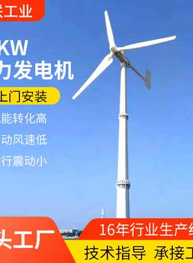10kw风能发电组合微型风力发电机220v家用基站用水平轴风力发电机