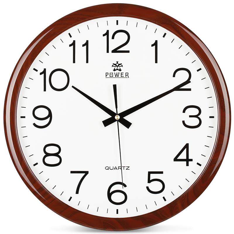 霸王圆形静音挂钟 客厅卧室办公室简约时尚挂表 蓝色红色黑色时钟