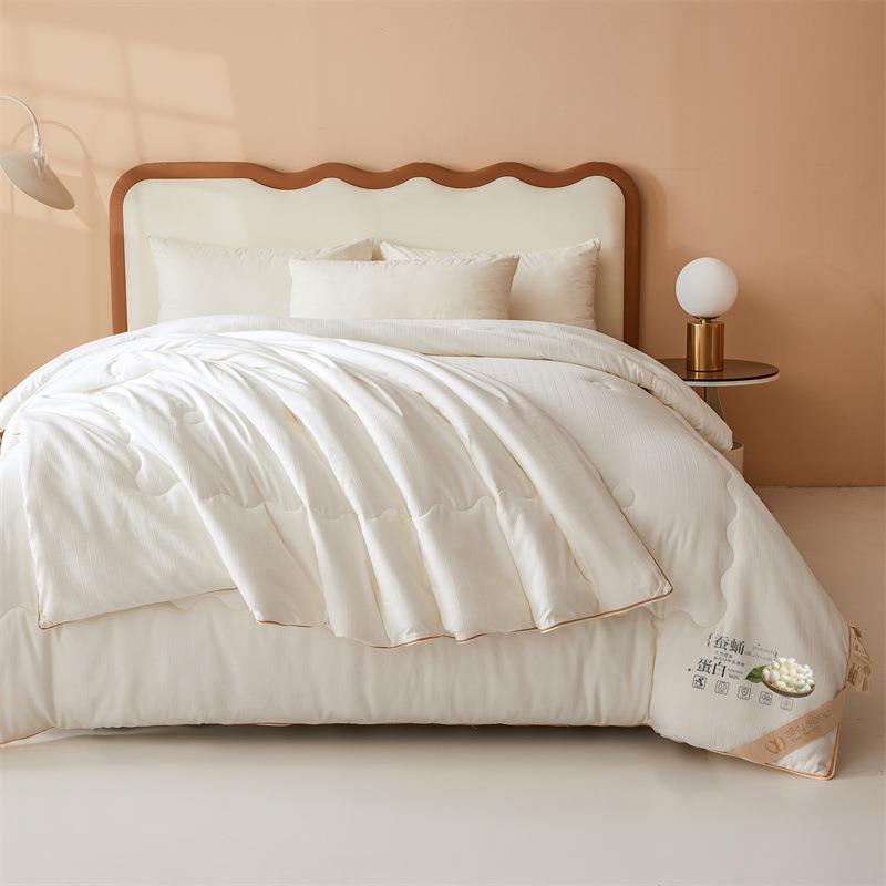 A类夏被全棉提花蚕丝蛋白二合一子母被双胎被春秋被四季被透气